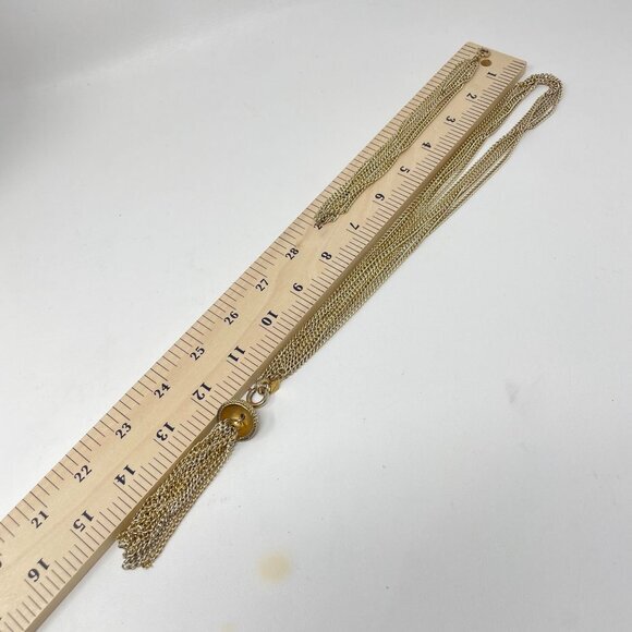 Sarah Coventry Long‎ Tassel Necklace Convertible Adjustable Gold-Tone Vintage - Picture 8 of 9